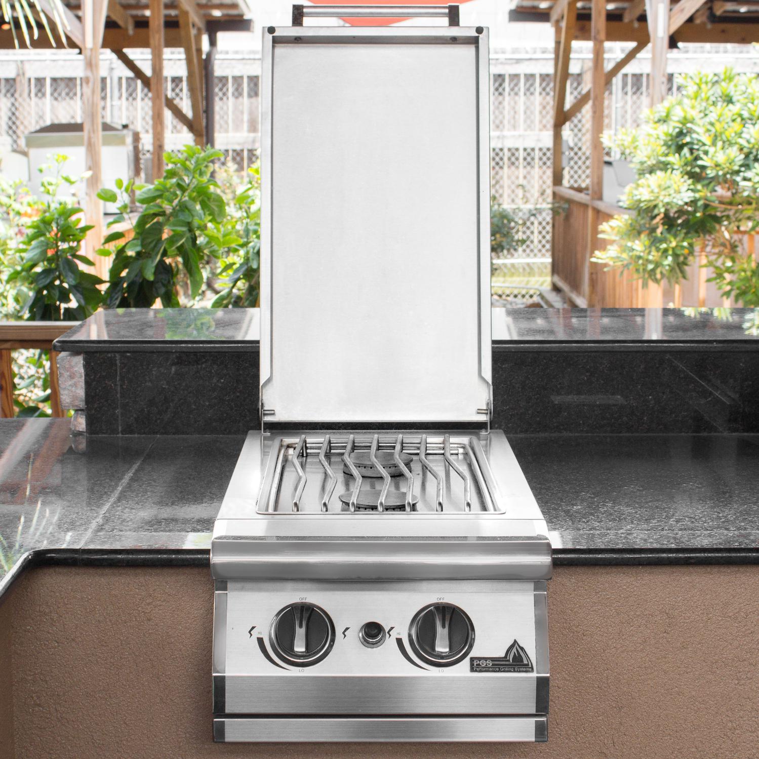 PGS Natural Gas Double Side Burner for Outdoor Kitchen, Drop-In